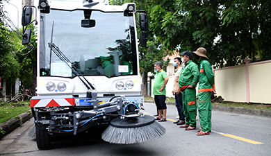 Cleaning and sanitizing downtown areas