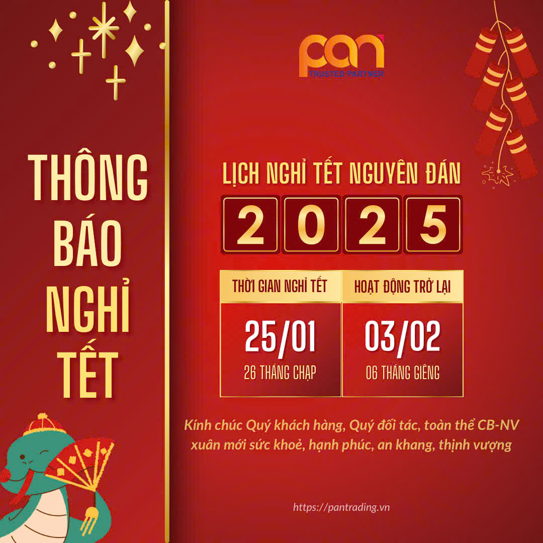 Thông báo - Lịch nghỉ Tết Nguyên Đán Pan Trading JSC